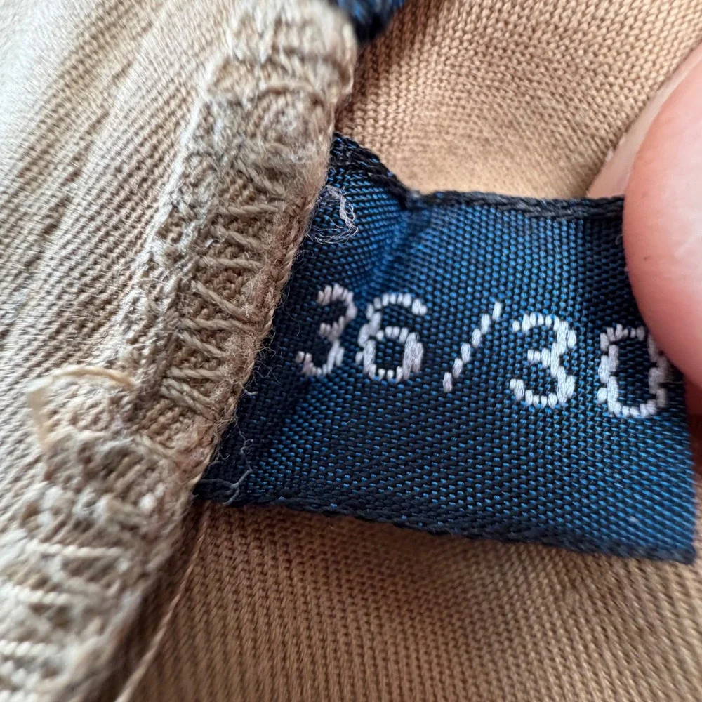 VTG Polo Ralph Lauren Hammond Pant Men 36x30 Tan Double‎ Pleated Cuffed Chinos